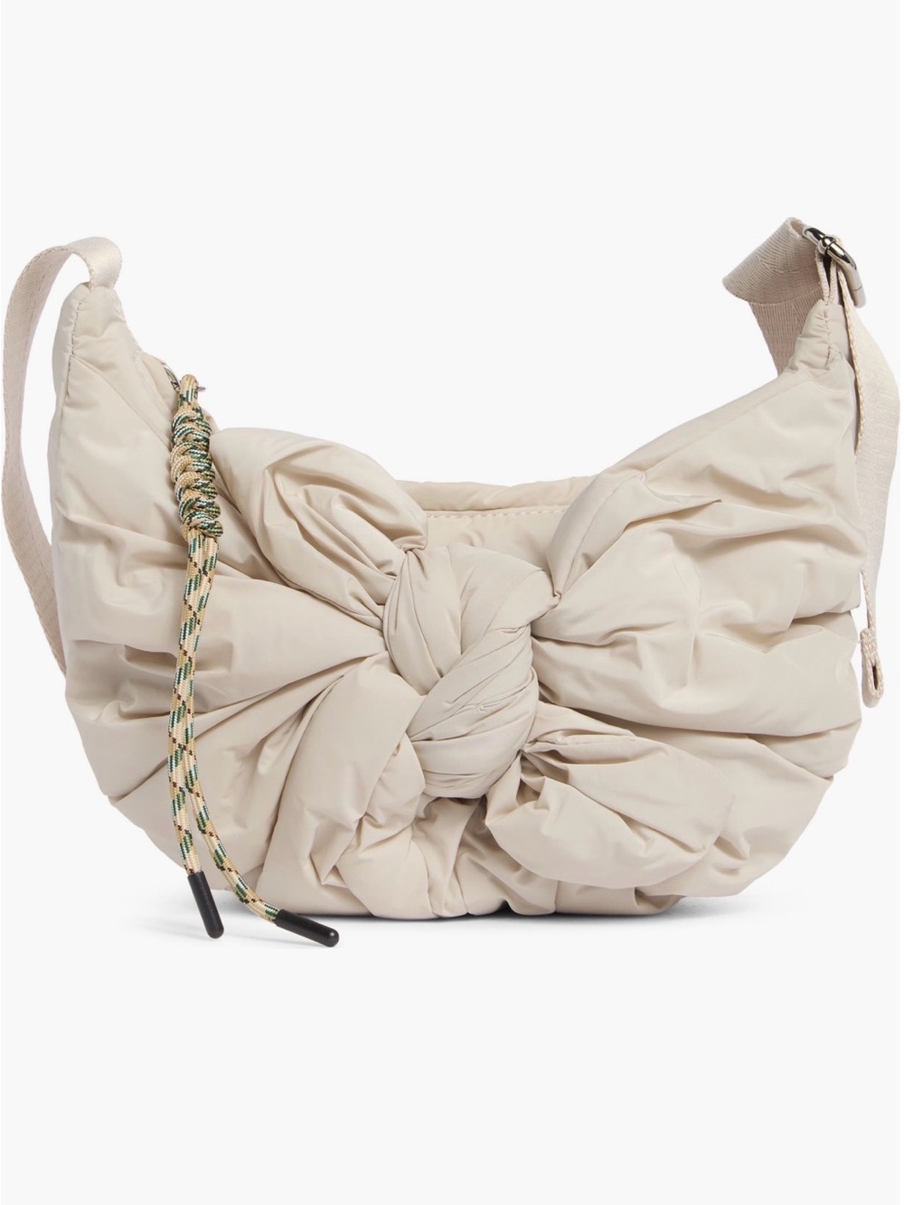 10. Dolce Vita $160 Beige Knot-Detail Shoulder Bag Nylon